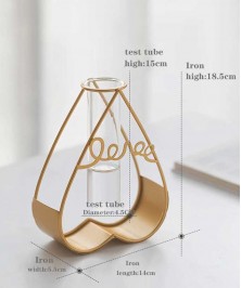 Heart Shape Gold Glass Tube